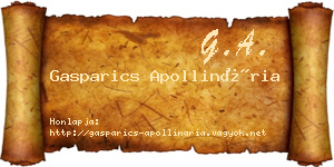 Gasparics Apollinária névjegykártya
